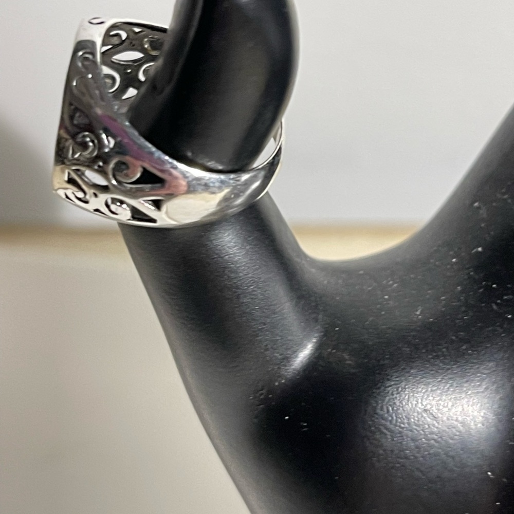 Sterling Silver Ring- Open Scroll Design- 925- Si… - image 2